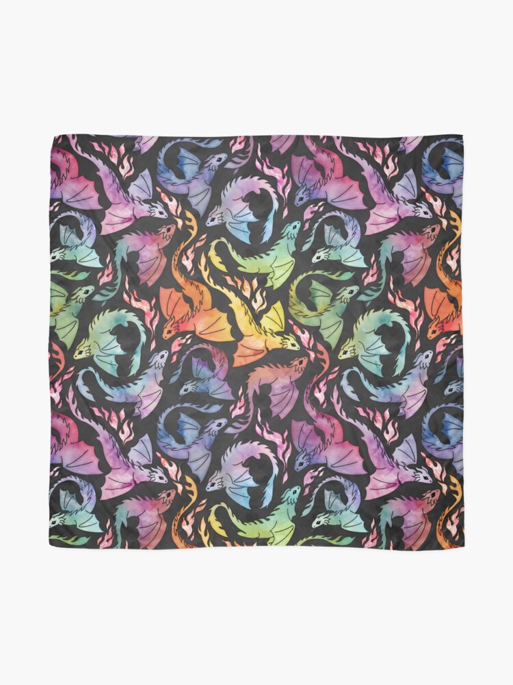 Alternate view of Dragon fire dark rainbow Scarf