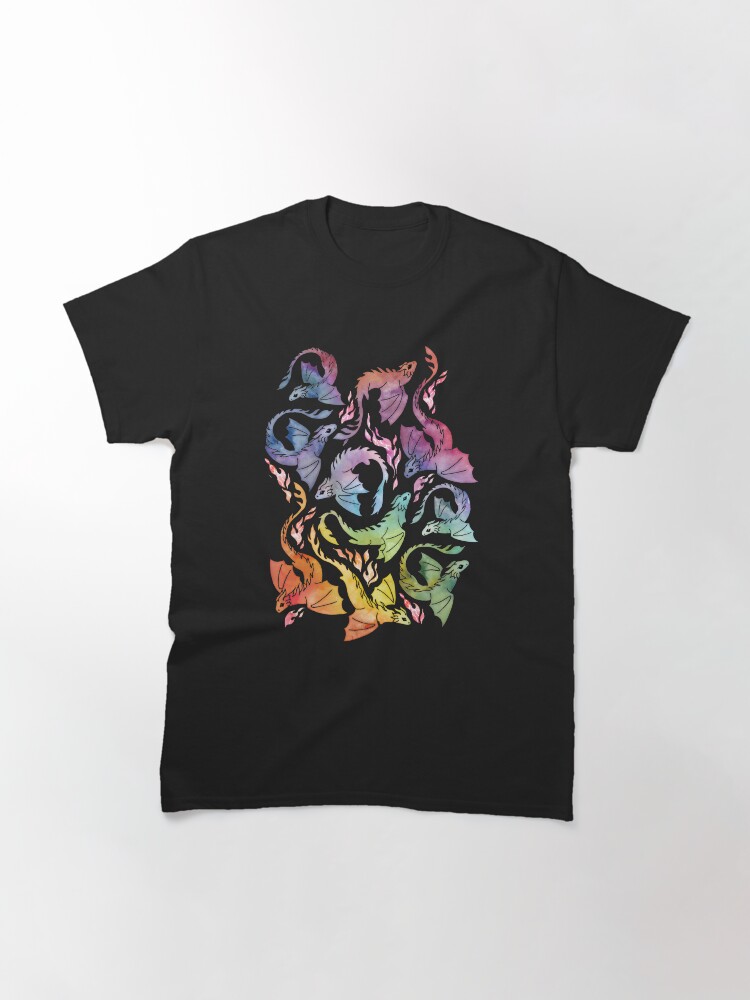 Thumbnail 3 of 7, Classic T-Shirt, Dragon fire dark rainbow designed and sold by adenaJ.