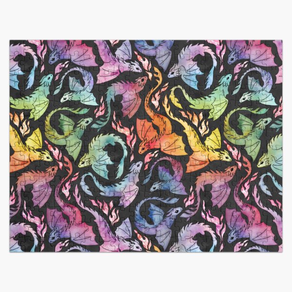 Dragon fire dark rainbow Jigsaw Puzzle