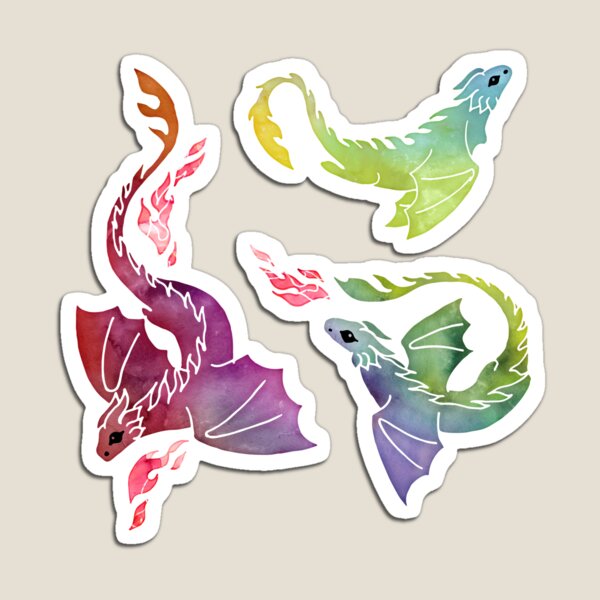 Dunkler Regenbogen des Drachenfeuers Magnet