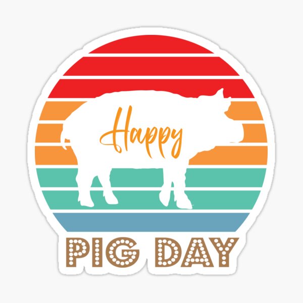 "Happy National Pig day 2021" Sticker by DikposaReynaldi Redbubble