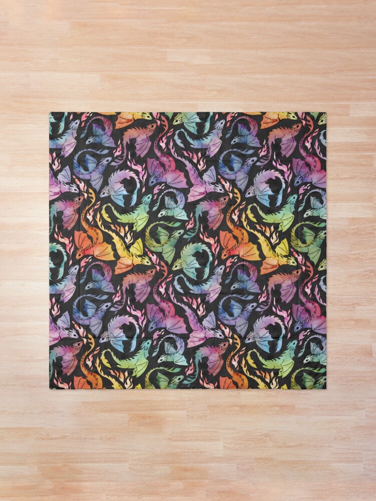 Alternate view of Dragon fire dark rainbow Comforter