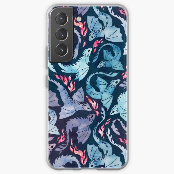 Dragon fire dark turquoise and purple Samsung Galaxy Soft Case