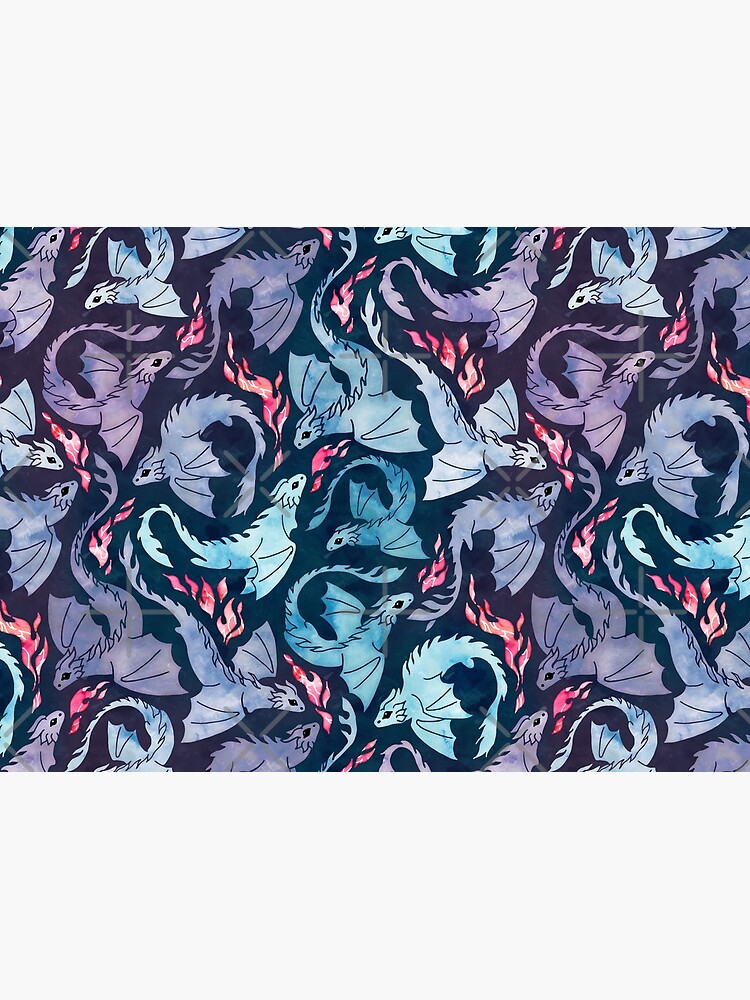 Thumbnail 7 of 7, Mask, Dragon fire dark turquoise and purple designed and sold by adenaJ.