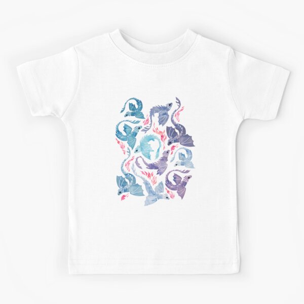 Dragon fire dark turquoise and purple Kids T-Shirt