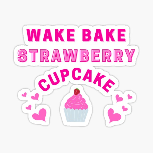 Pink Strawberry cupcake for those who love to bake Sticker