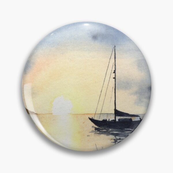 Artikelvorschau, Aquarell Meer Boot Sonnenuntergang entworfen und verkauft von sabine84.