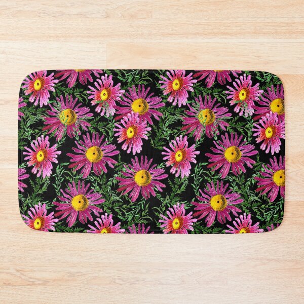 Item preview, Purple daisies on a black background designed and sold by magicbyrc.