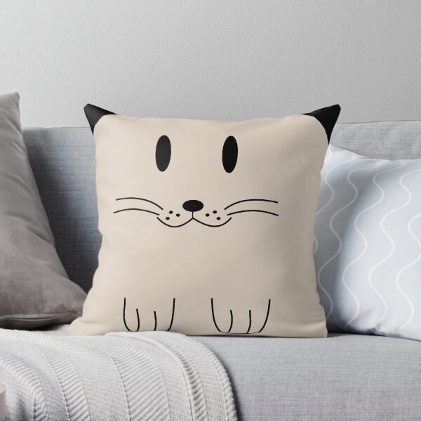 Cute cuddly kitten - beige Throw Pillow