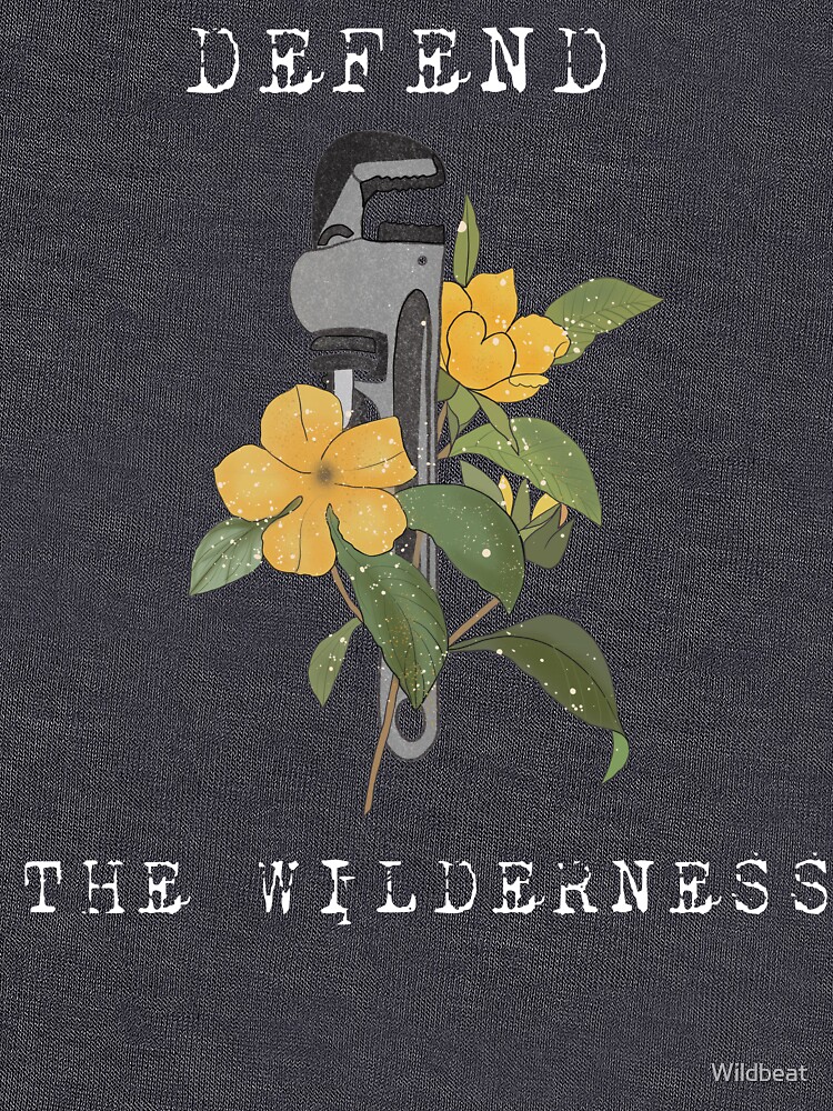 Thumbnail 7 of 7, Classic T-Shirt, Defend the wildernesses, The monkey wrench gang, Edward Abbey art designed and sold by Wildbeat.