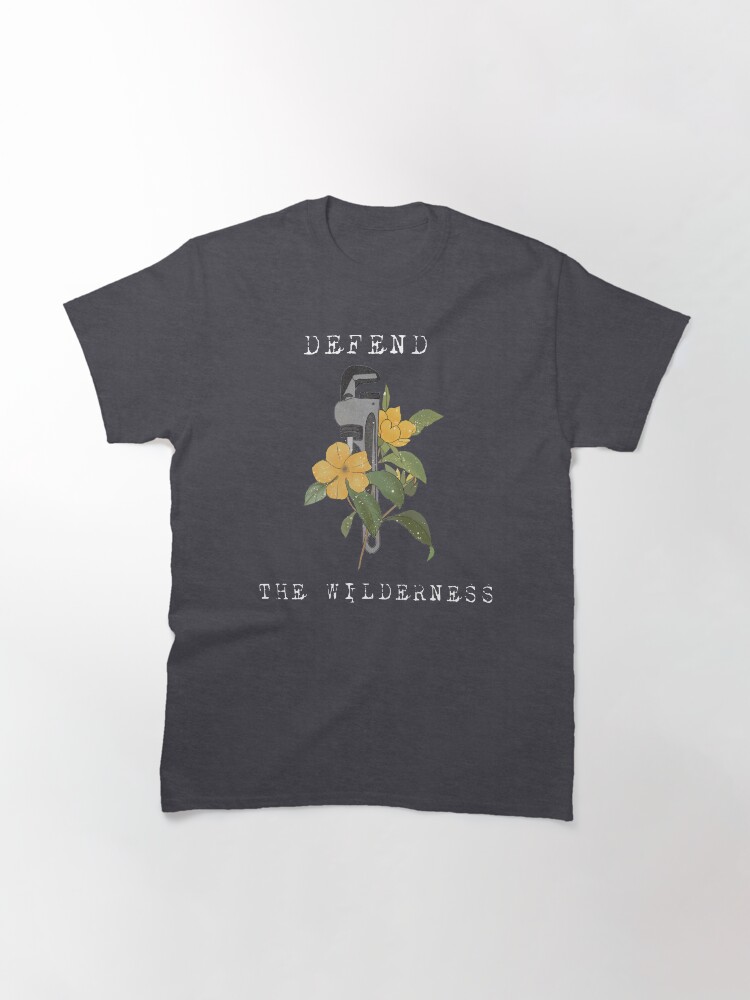 Thumbnail 3 of 7, Classic T-Shirt, Defend the wildernesses, The monkey wrench gang, Edward Abbey art designed and sold by Wildbeat.