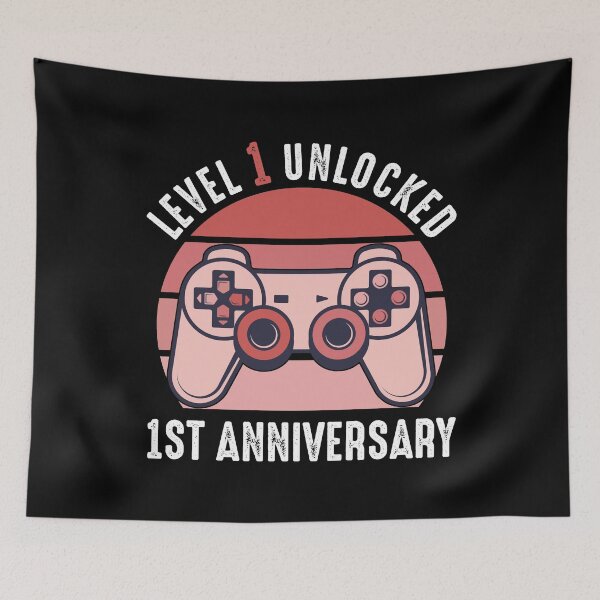 Item preview, Level 1 Unlocked 1st Anniversary Gamer designed and sold by RandomStuffShop.