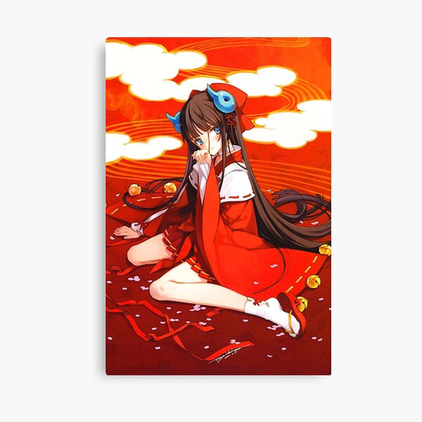 Anime girl in red kimono sticker, cherry blossoms, anime girl  portrait,Japanese traditional costume, anime fan art Sticker for Sale by  DeepikaSingh