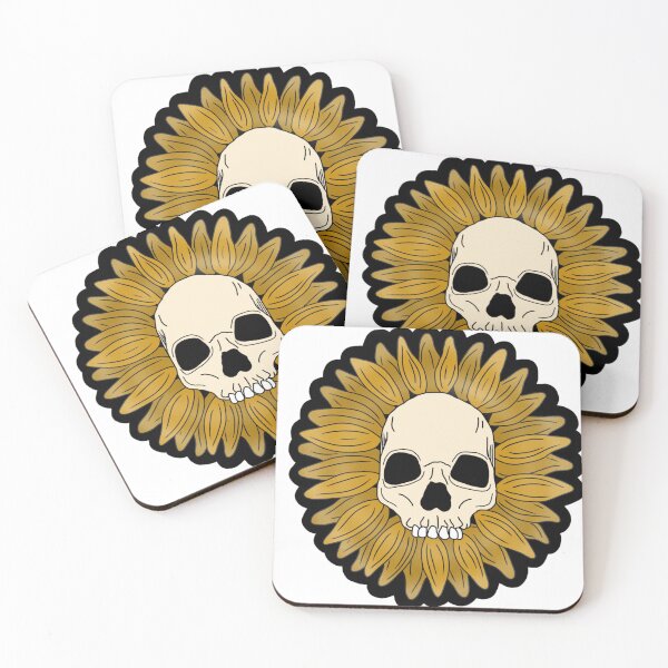 Item preview, Large Sunflower Skull designed and sold by -SelenaJadeArt-.