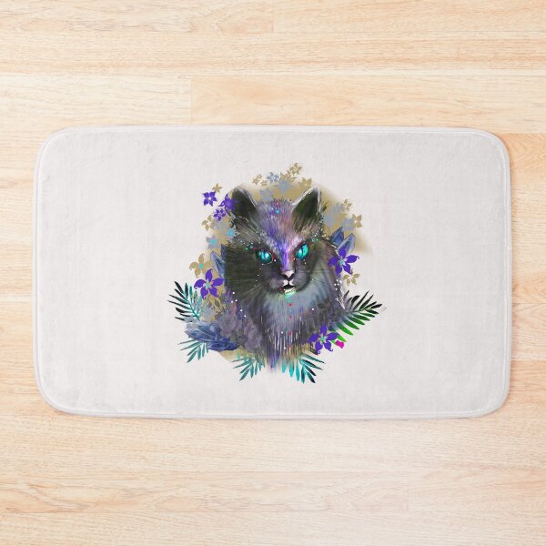 Item preview, Mystical Cat blu eyed in Flowers designed and sold by goedesign.