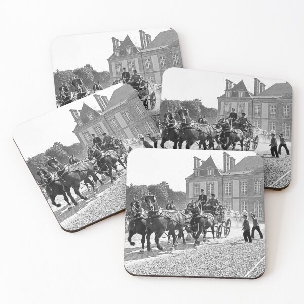 Item preview, r2732/ 15 Nostalgie " Le Haras du Pin " Finition 2021 "  Caléche et chevaux au galops (n&b)(t) Olavia-Olao Okaio Créations designed and sold by o.okaïo.
