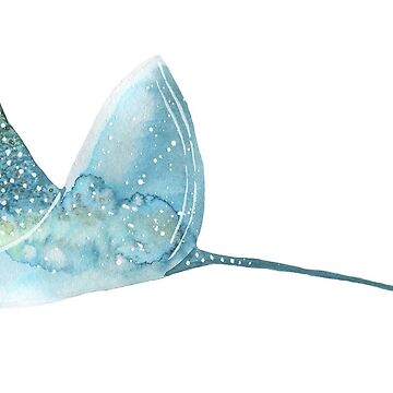 Artwork thumbnail, Manta Ray Watercolor by Wimsicalifornia