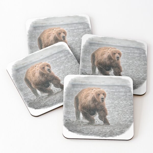 Item preview, Wild-eyed Grizzly Bear Chase designed and sold by vagabondgal.