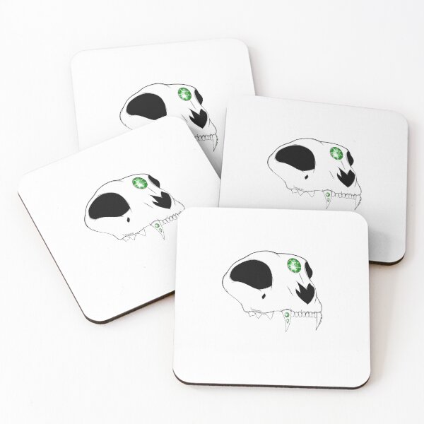 Item preview, emerald cat skull designed and sold by cynnnerr.