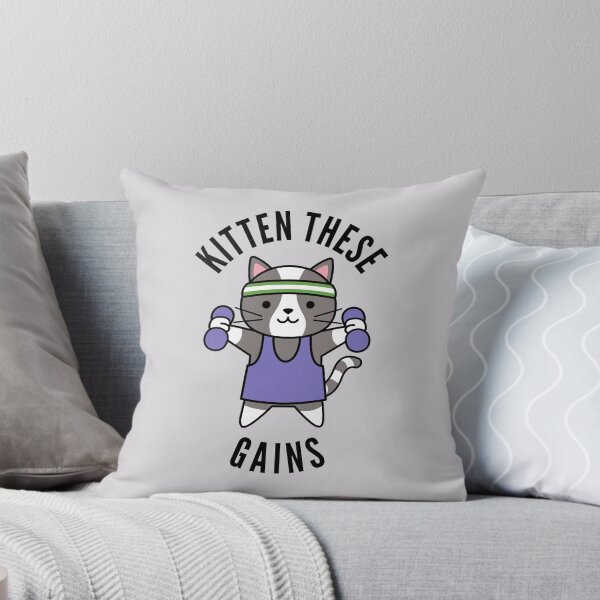 Item preview, Cute cat fitness exercise cartoon / kitten these gains designed and sold by portrait4you.