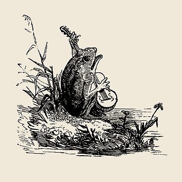 Artwork thumbnail, Cottagecore Aesthetic with Vintage Banjo-Playing Froggy, Goblincore Guitar Animal, Emo Frogge Serenade, Singing Toad Theme by MinistryOfFrogs