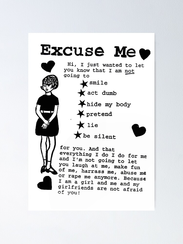 Poster Excusa Me Riot Grrrl De Luckythelab Redbubble