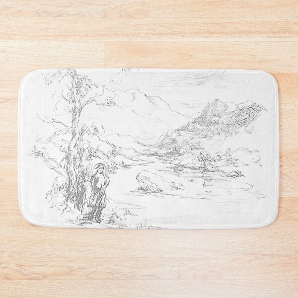 Item preview, highland solitude sketch designed and sold by Bethan Rose Studio.