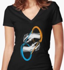 Drawing portals Women's Fitted V-Neck T-Shirt