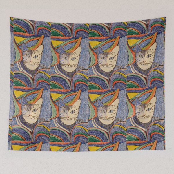 Item preview, blue cat designed and sold by AliceWolfgang.