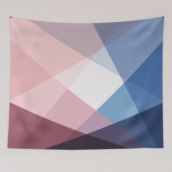 Item preview, Blush Pink and Blue Geometric Edges designed and sold by littledesignco.