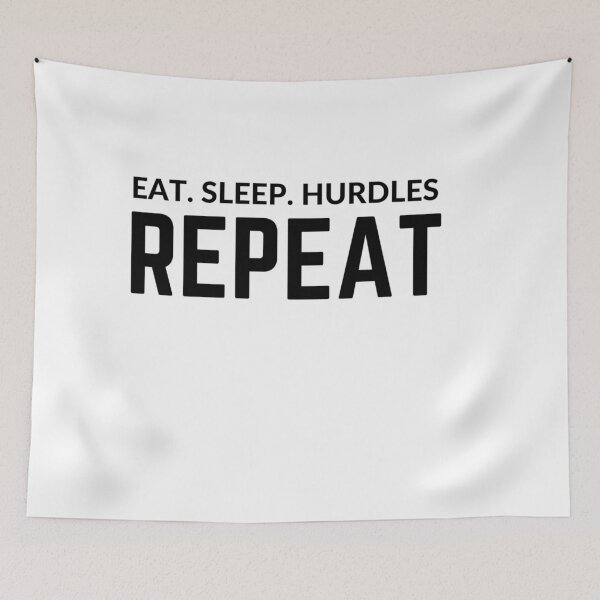 Item preview,  EAT SLEEP HURDLES REPEAT sarcastic quote sticker [P-Q 154][827]  designed and sold by HIPNOTIZAR  CRAFTS.