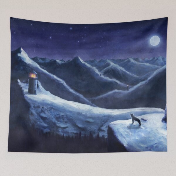 Item preview, Signal Fires Fantasy Landscape Painting designed and sold by Justin Fowler Art.