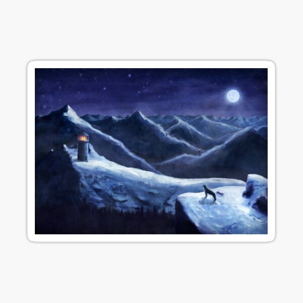 Item preview, Signal Fires Fantasy Landscape Painting designed and sold by Justin Fowler Art.