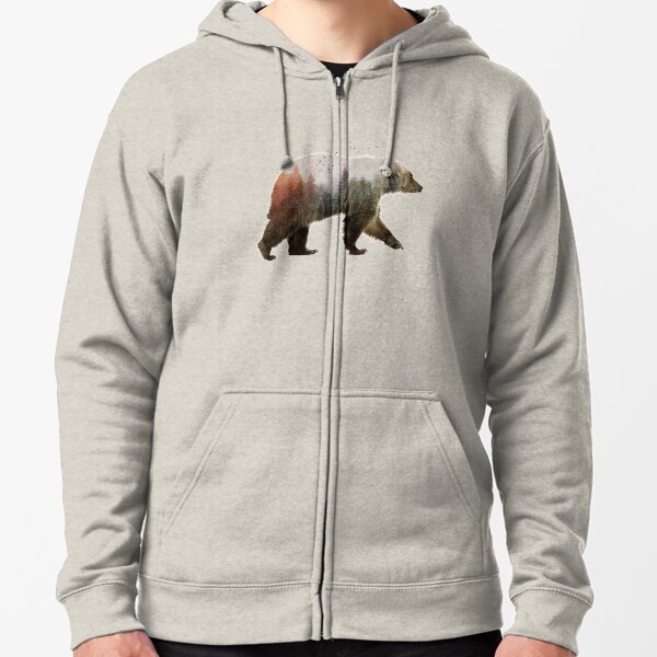 Bear Zipped Hoodie