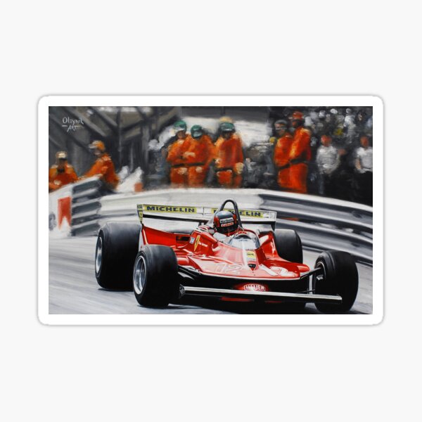 Gilles Villeneuve - Auto Fenster Sticker - Formel 1 F1 Aufkleber Ferrari  Helm 