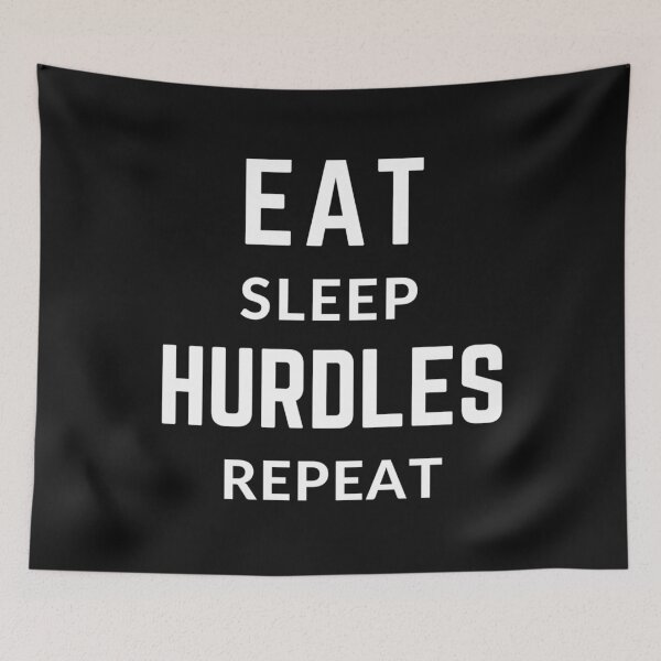 Item preview, EAT SLEEP HURDLES REPEAT sarcastic quote sticker [P-Q 155B][830]  designed and sold by HIPNOTIZAR  CRAFTS.