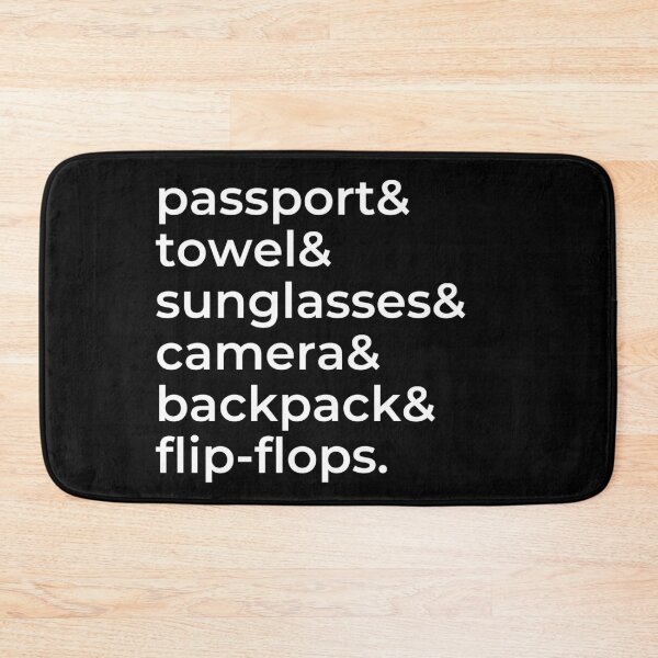 Item preview, Beach Holiday Essential Items - Passport & Towel & Sunglasses & Camera & Backpack & Flip-Flops designed and sold by Hoiho Adventure Shirts.