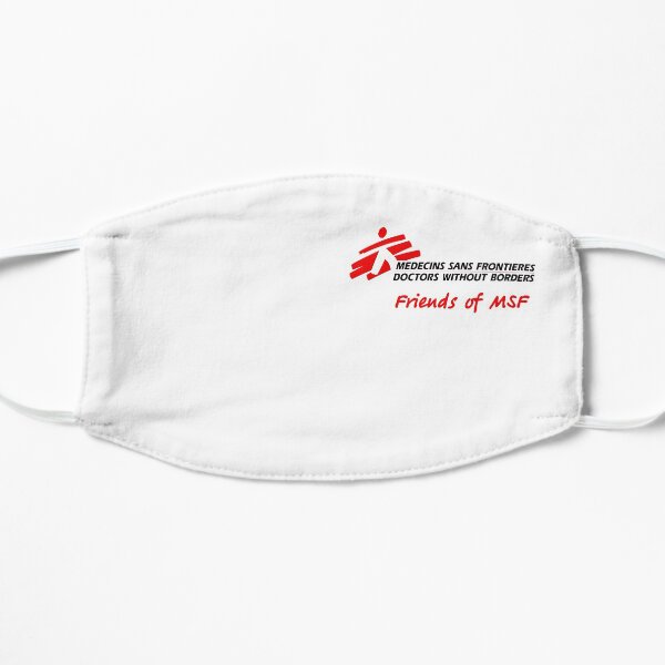 Friends of MSF White Logo Flat Mask