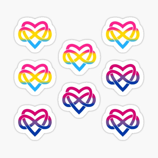 8x Polyamory Infinity Heart Set #2 Sticker