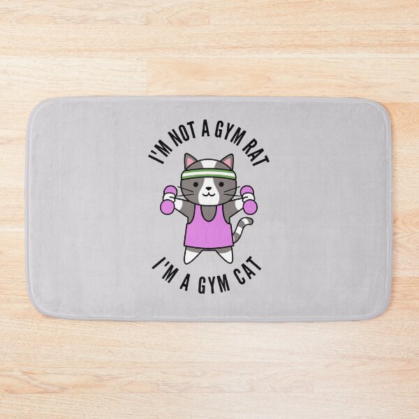 Item preview, Cute cat fitness exercise cartoon / I'm not a gym rat I'm a gym cat designed and sold by portrait4you.