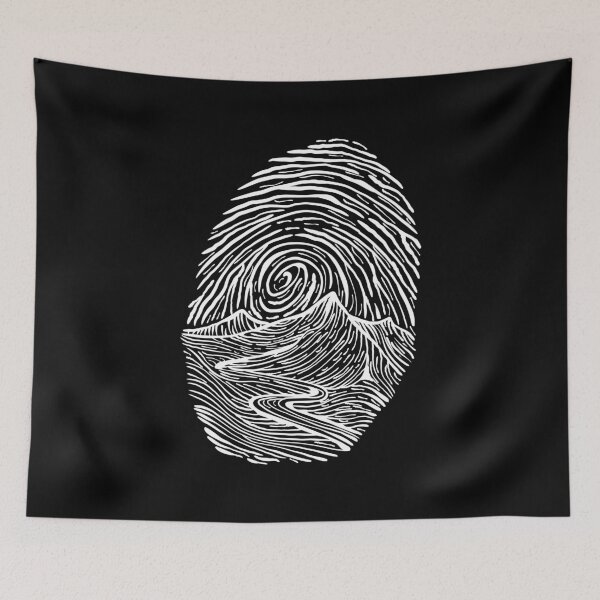 Item preview, Artistic finger print landscape art on black designed and sold by AznavourByKarin.