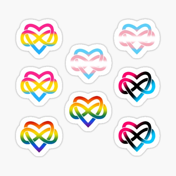 8x Polyamory Infinity Heart Set #3 Sticker