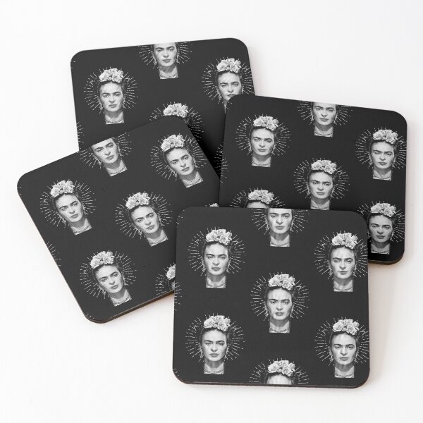 Item preview, Frida Kahlo mosaic, flowers, black and white designed and sold by Adriana C (All about Frida).