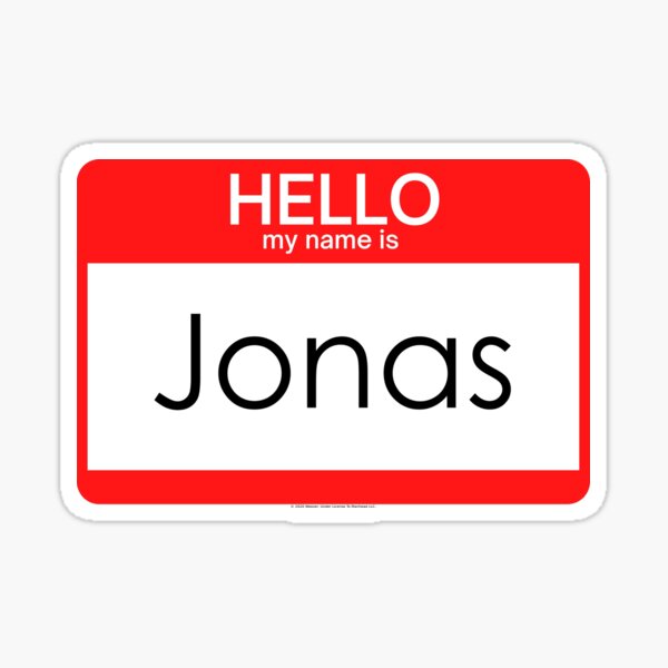 My Name Is Jonas Name Tag Sticker