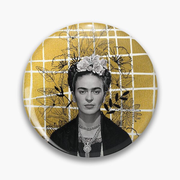 Item preview, Frida Kahlo flowers, black and white photo designed and sold by Adriana C (All about Frida).