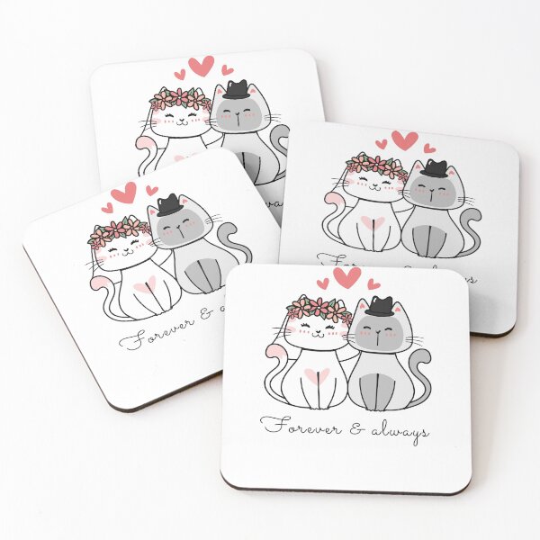 Item preview, Mr and mrs kitty cat wedding decal for eternal love and happily ever after  designed and sold by CreativeEmily.