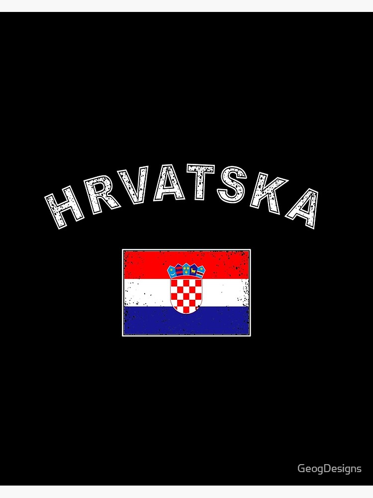 Galeriedruck mit Kroatien kroatisch Flagge Fahne von GeogDesigns