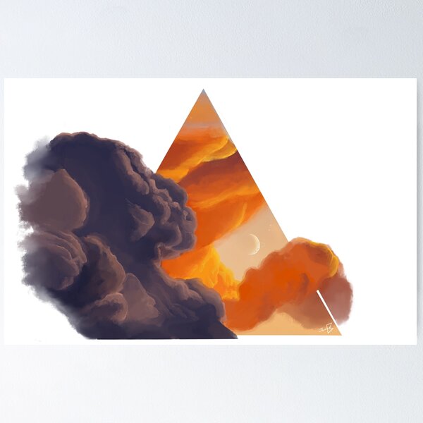 Item preview, Orange Sky Triangle White Border designed and sold by Bemblems.