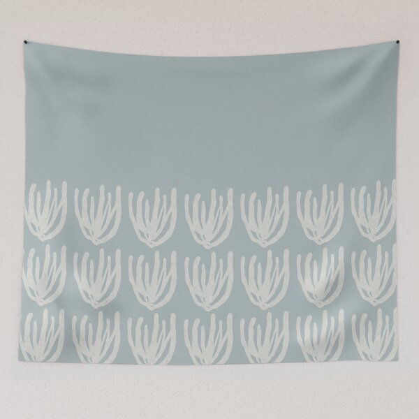 Item preview, Mesh Wildflower Cuff Abstract Minimalist Pattern in Light Blue-Grey and Cream designed and sold by kierkegaard.
