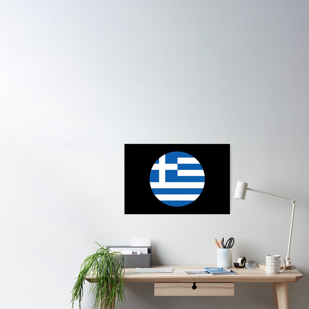 Poster mit Griechenland Flagge Fahne griechisch von GeogDesigns
